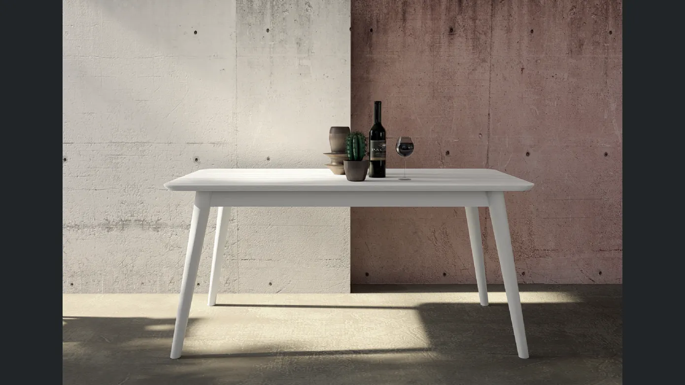 Tavolo in legno bianco UnikaWood 1438 Amarcord di F.lli Mirandola
