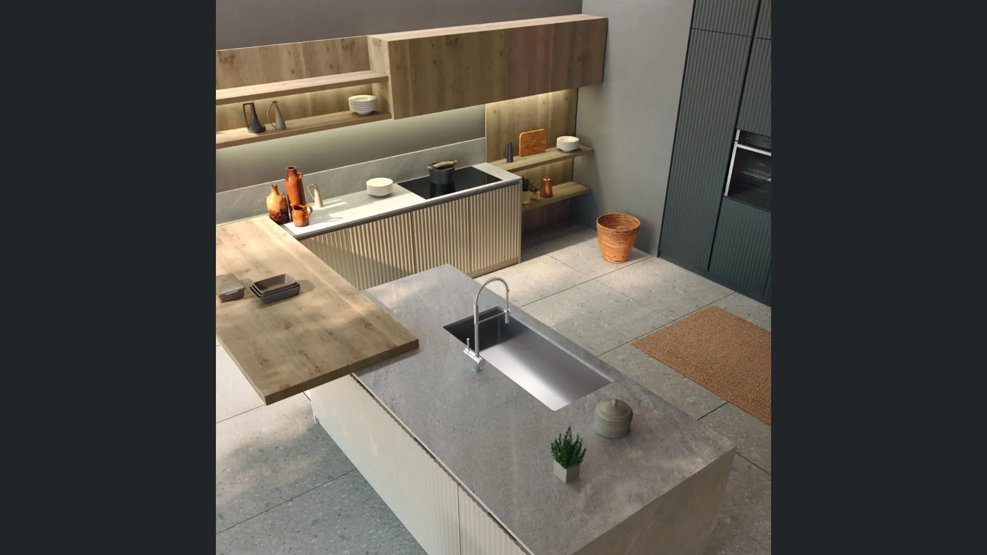Cucina Unikawood Wave Eleganza ed essenzialità formale