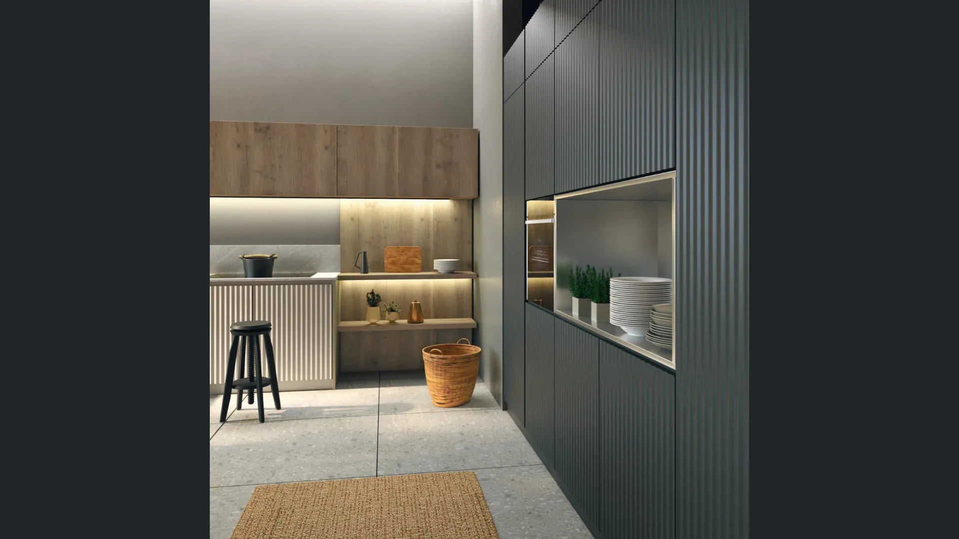 Cucina Unikawood Wave Dialogo tra spazio e colore