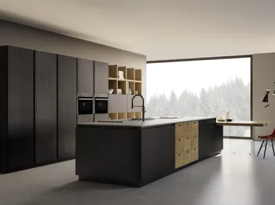 Cucina in legno con isola New Time Gola F.lli Mirandola