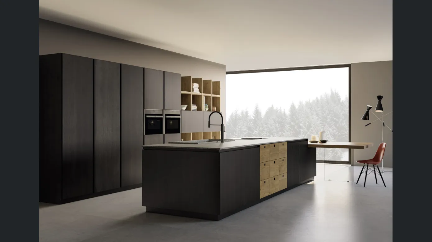 Cucina in legno con isola New Time Gola F.lli Mirandola